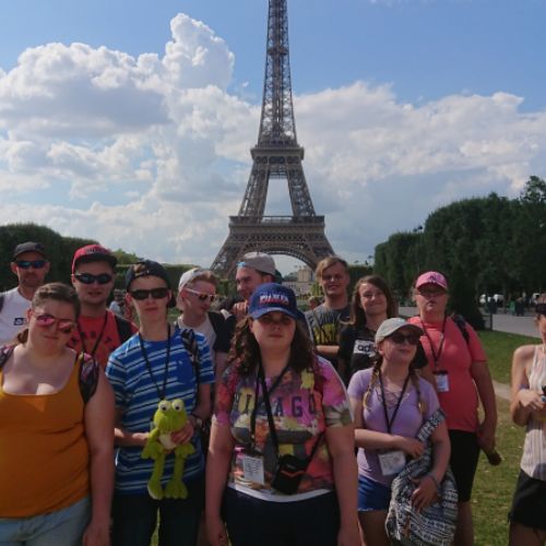 The group by the Eiffel Tower